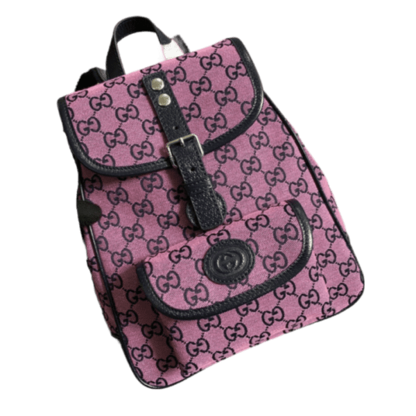 GUCCI Replice Mirror Kids' GG-Canvas Buckled Backpack In Pink