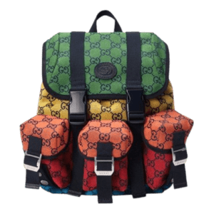 Authentic Gucci Multi-Color GG Mirror Replica Canvas Three Pocket Large Backpack