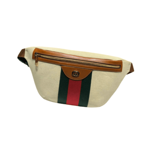 Chic Elegance GUCCI Replica Mirror Men's Vintage Canvas Belt Bag In Cream Multi