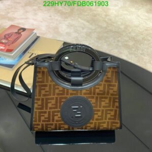 Replica Fendi Runaway Glazed Canvas 1974 FF Stamp Small Shoulder Bag