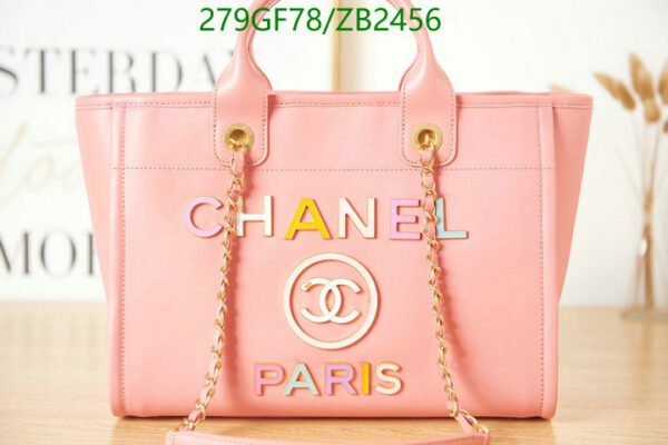 Replica Chanel Deauville Shopping Bag in Pink Cowhide Leather