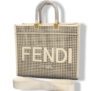 Replica Fendi Women’s Sunshine Medium Two-Toned Perforated Leather Shopper Bag