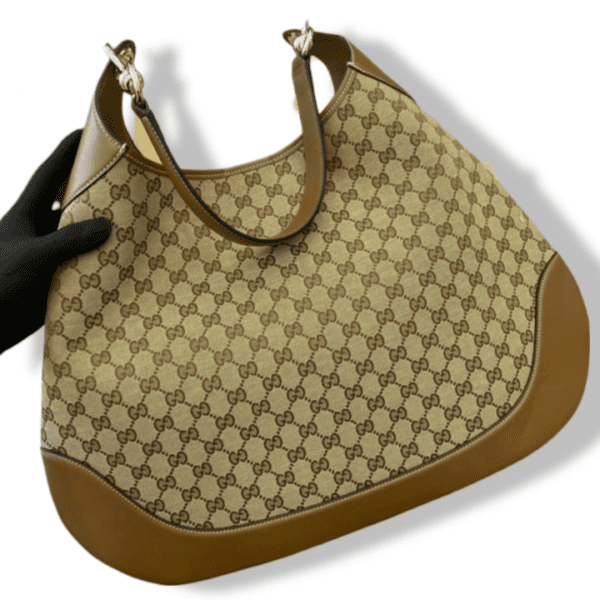 Replica Gucci B Large Shoulder Bag - Classic Canvas & Leather Design