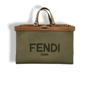 Replica Fendi Canvas Tote Bag - Iconic Style with Leather Detailing