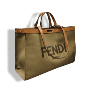 Replica Fendi Canvas Tote Bag - Iconic Style with Leather Detailing