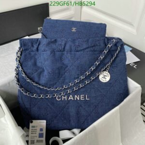 Replica Chanel 22 Bag in Denim - Blue Designer Tote