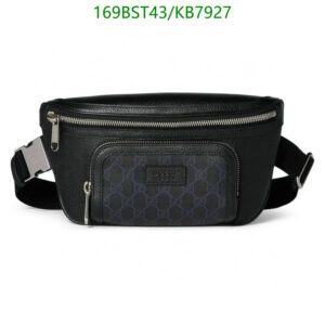 Replica Small Belt Bag with Interlocking G – Black GG Supreme Canvas