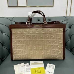 Replica Fendi Peekaboo X Tote Bag Beige