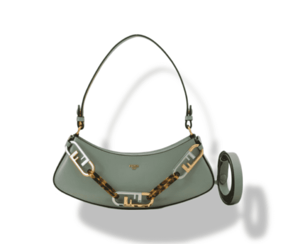 Replica Fendi O'Lock Swing Light Blue Calf Leather Shoulder Bag