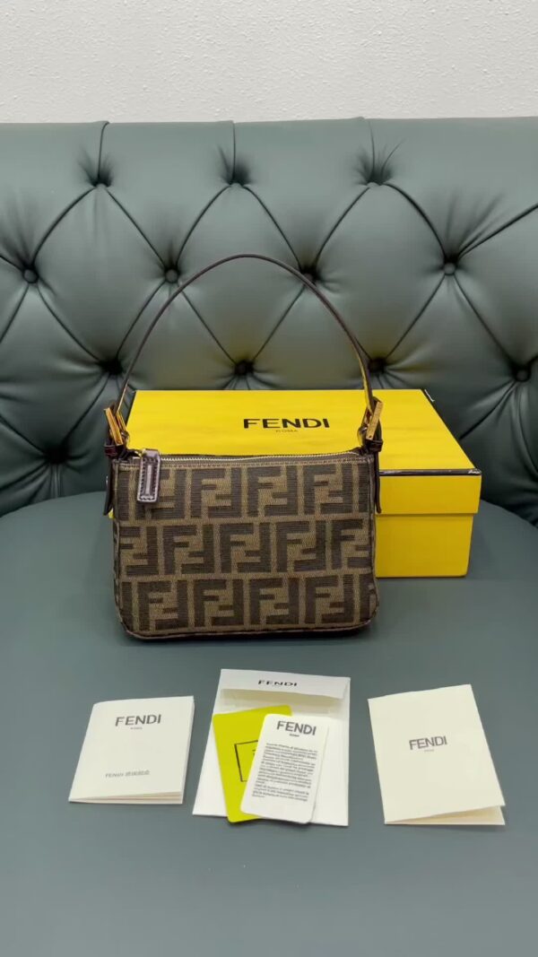 Replica Fendi Mini After Messenger Bag - Iconic Zucca Pattern Shoulder Bag