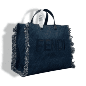 Replica Fendi Denim Tote Bag – Iconic FF Handbag in Trendy Blue Denim