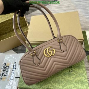 Replica GUCCI GG Marmont Medium Top Handle Bag – Rose Beige Leather