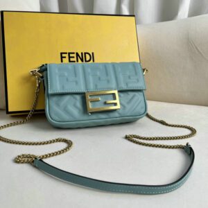 Fendi Turquoise Mini Baguette Replica