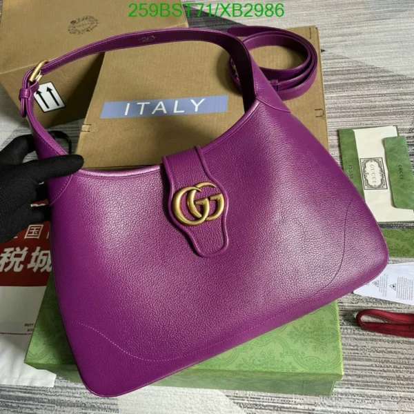 Mirror (1:1) Gucci Cowhide Medium Aphrodite Shoulder Bag – Shine Purple Luxury Design