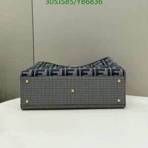 Fendi Peekaboo X-Tote Houndstooth Canvas Bag