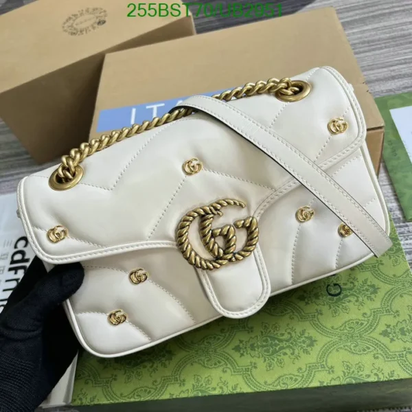 Replica GG Marmont Small Shoulder Bag Mirror 1:1 – white Leather