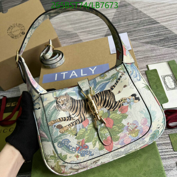 Replica Gucci Jackie 1961 Small Tiger-Print Leather Bag – Luxury Handbag with Bold Tiger Design