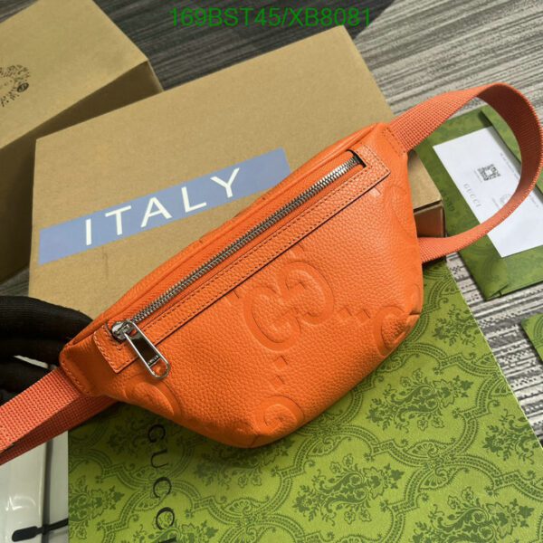 Replica Gucci Piuma Calfskin Jumbo GG Embossed Small Belt Bag – Orange Luxury Waist Bag