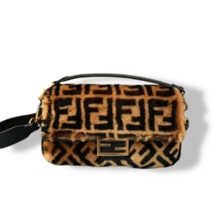 Brown Sheepskin FF Baguette Bag Replica