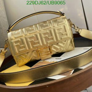 Fendi Gold Nappa Leather Baguette Bag Replica