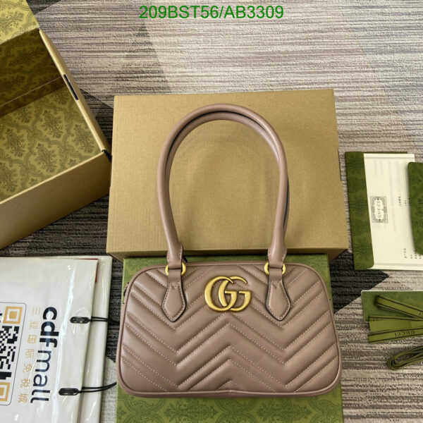 Replica GUCCI GG Marmont Medium Top Handle Bag – Rose Beige Leather