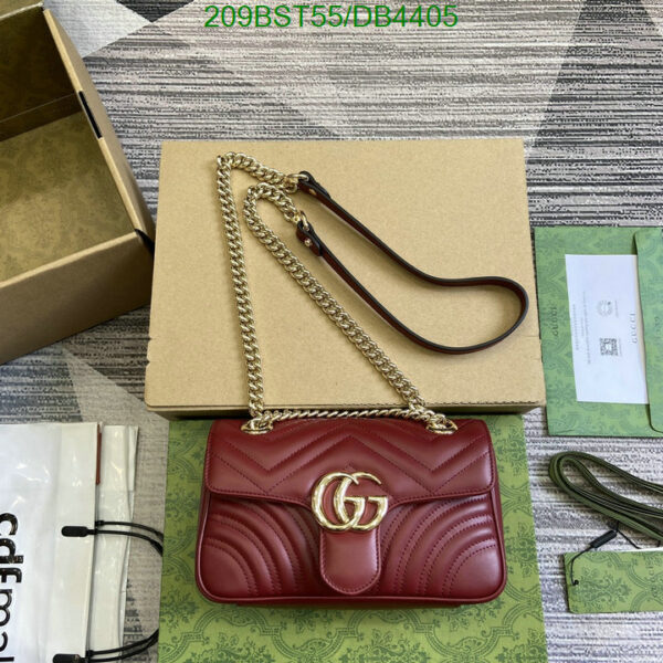 Replica Gucci GG Marmont Chain Leather Tote – Red Genuine Leather Designer Bag