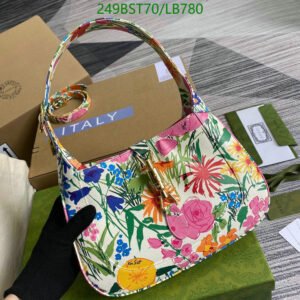 Replica Gucci Jackie 1961 Cowhide Handbag – Limited Edition Floral Design with Extension Strap