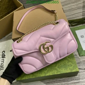 Replica GG Marmont Mini Shoulder Bag pink Leather