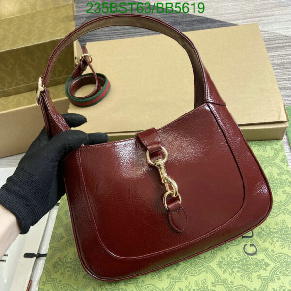 Replica Gucci Jackie 1961 Small Shoulder Bag in Rosso Ancora Leather