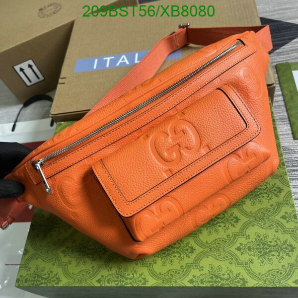 Replica Gucci Piuma Jumbo GG Embossed Pocket Belt Bag – Mirror 1:1 Good Orange Waist Bag