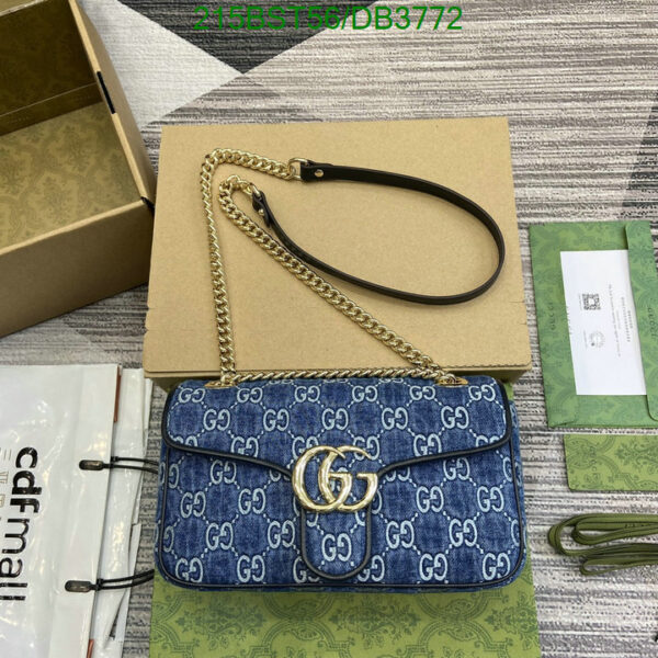 Replica GG Marmont Small Shoulder Bag - Gucci Denim with Double G Hardware