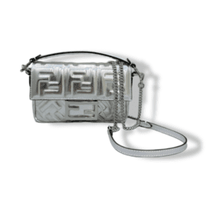 Fendi Silver Metallic Embossed Bag Replica
