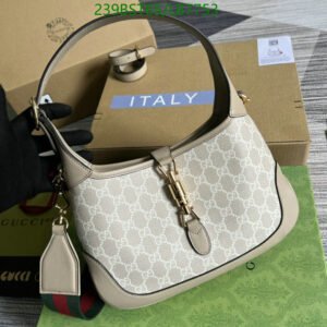 Replica Mini Gucci Jackie 1961 - Iconic GG Supreme Canvas Handbag in Beige and White