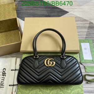 Replica Gucci Small GG Marmont Shoulder Bag Black Leather