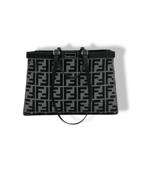 Fendi Peekaboo X-Tote Houndstooth Canvas Bag