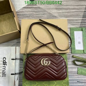 Replica GG Marmont Small Shoulder Bag Mirror 1:1 - Genuine Leather with Double G Hardware