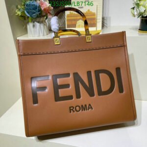 Upgrade your style with the Fendi Sunshine Medium Tote Bag Mirror 1:1 Replica. Crafted from premium brown leather, it features tortoiseshell handles, gold-finish hardware, and a spacious interior.