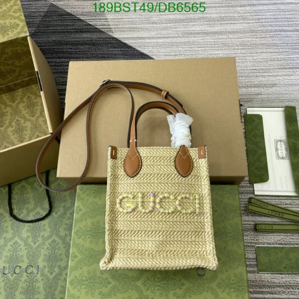 Gucci Super Mini Straw-Effect Bag (Mirror 1:1) – Vibrant Raffia Bag with Multicolour Gucci Logo