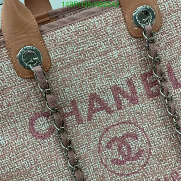 Chanel Large Deauville Tote Shopping Bag Mirror (1:1) in Pink Canvas