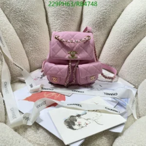 CHANEL Mini Duma Backpack Purple Mirror (1:1)