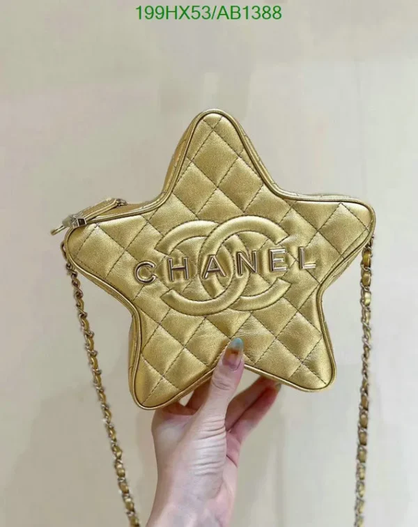 Chanel Metallic Lambskin Quilted Walk Of Fame Star Bag Gold Mirror (1:1)