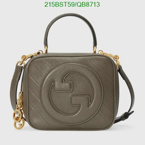 Gucci Leather Diagonal Stitched Blondie Top Handle Bag Black (Mirror 1:1)