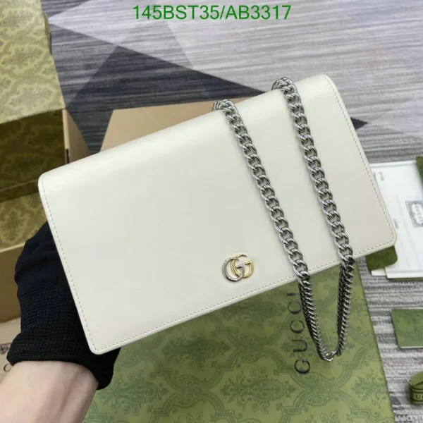 GG Marmont Chain Wallet Mirror (1:1) – Luxury Leather Chain Wallet with Double G Logo