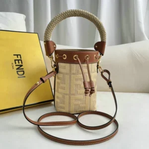 Fendi Denim Mon Tresor Small Bucket Bag Mirror (1:1)