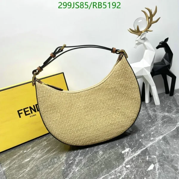 Fendi Fendigraphy Mini Beige Cotton Fibre Mini-Bag Mirror (1:1)