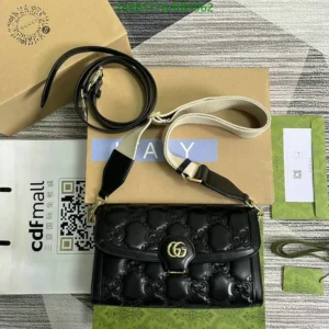 GG Matelassé Small Shoulder Bag Black (Mirror 1:1)