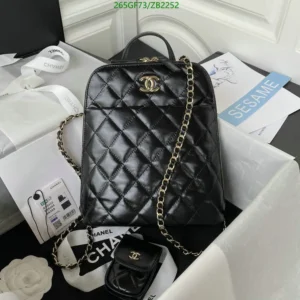 Chanel Shiny Leather My Pocket Backpack Black Mirror (1:1)