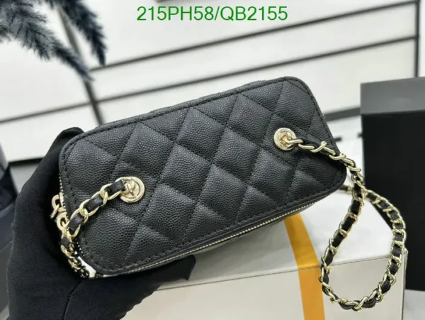 Chanel Leather Quilted Vanity With Chain Black Mirror (1:1)