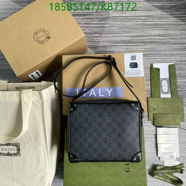 Gucci GG Supreme Monogram Selleria Square Messenger Bag Black Mirror (1:1)