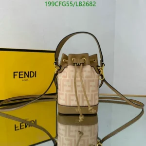 Fendi Mini Mon Tresor Bucket Bag Beige Cammello Sand Mirror (1:1)